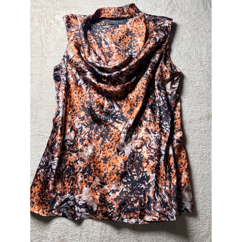 Classiques Entier  100%‎ Silk Cowl Abstract Print Med Mob Wife Office Siren Chic